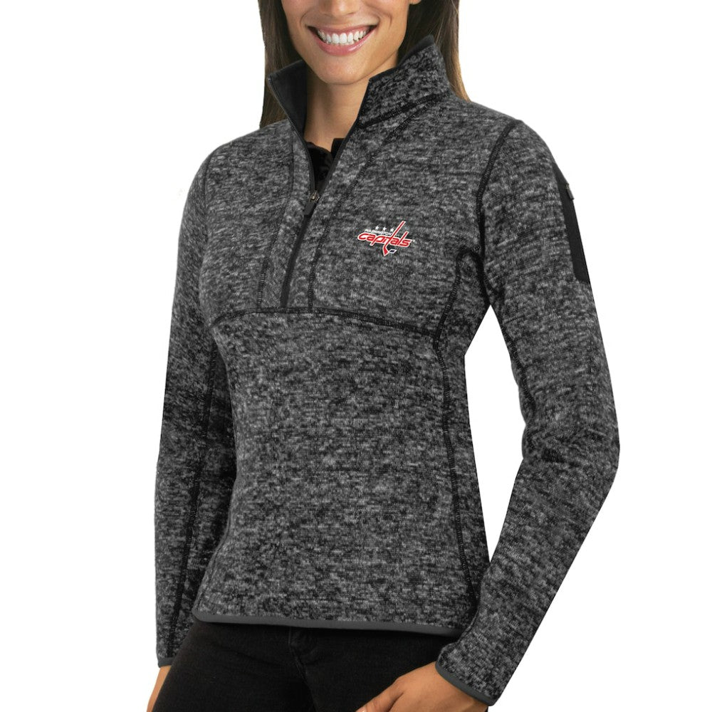Washington Capitals Antigua Women's Fortune Half-Zip Sweatshirt - Charcoal - NHL 2596042