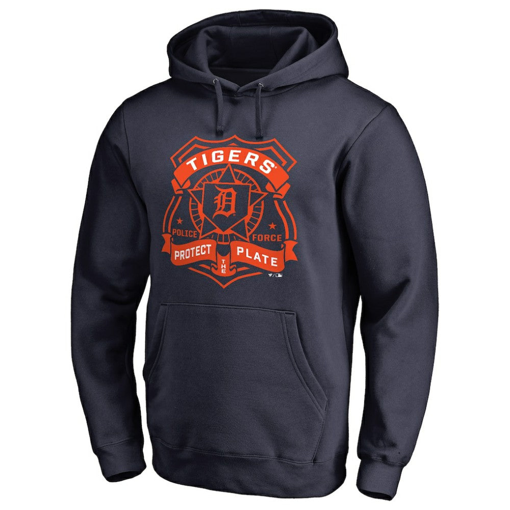 Detroit Tigers Police Badge Pullover Hoodie - Navy - MLB Discount