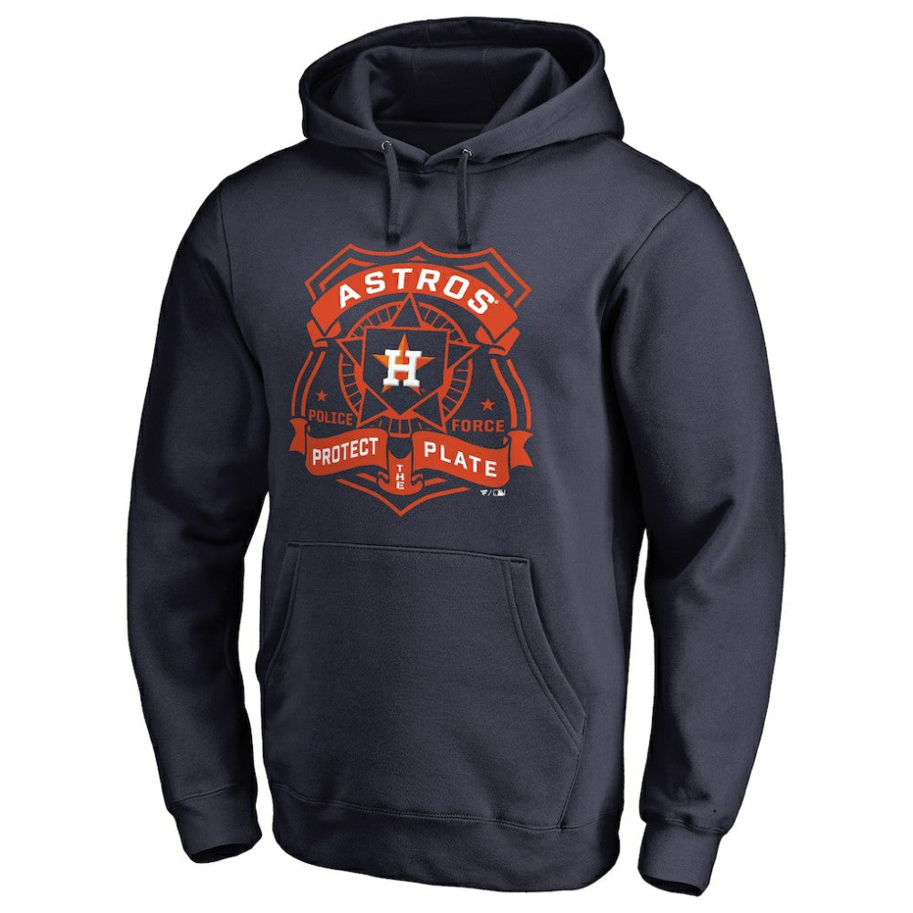 Houston Astros Police Badge Pullover Hoodie - Navy - MLB Lifestyle