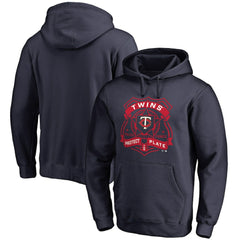 Minnesota Twins Police Badge Pullover Hoodie - Navy - MLB Discount