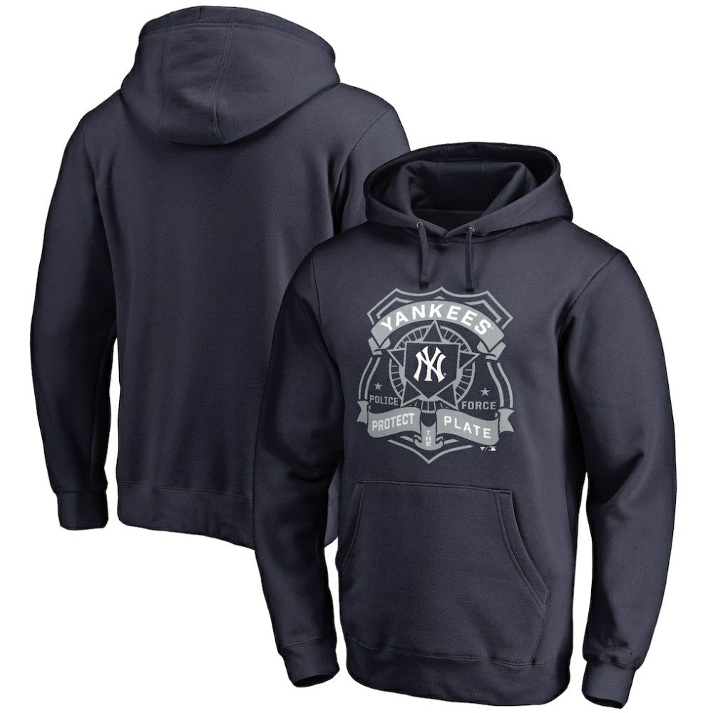 New York Yankees Police Badge Pullover Hoodie - Navy - MLB Discount