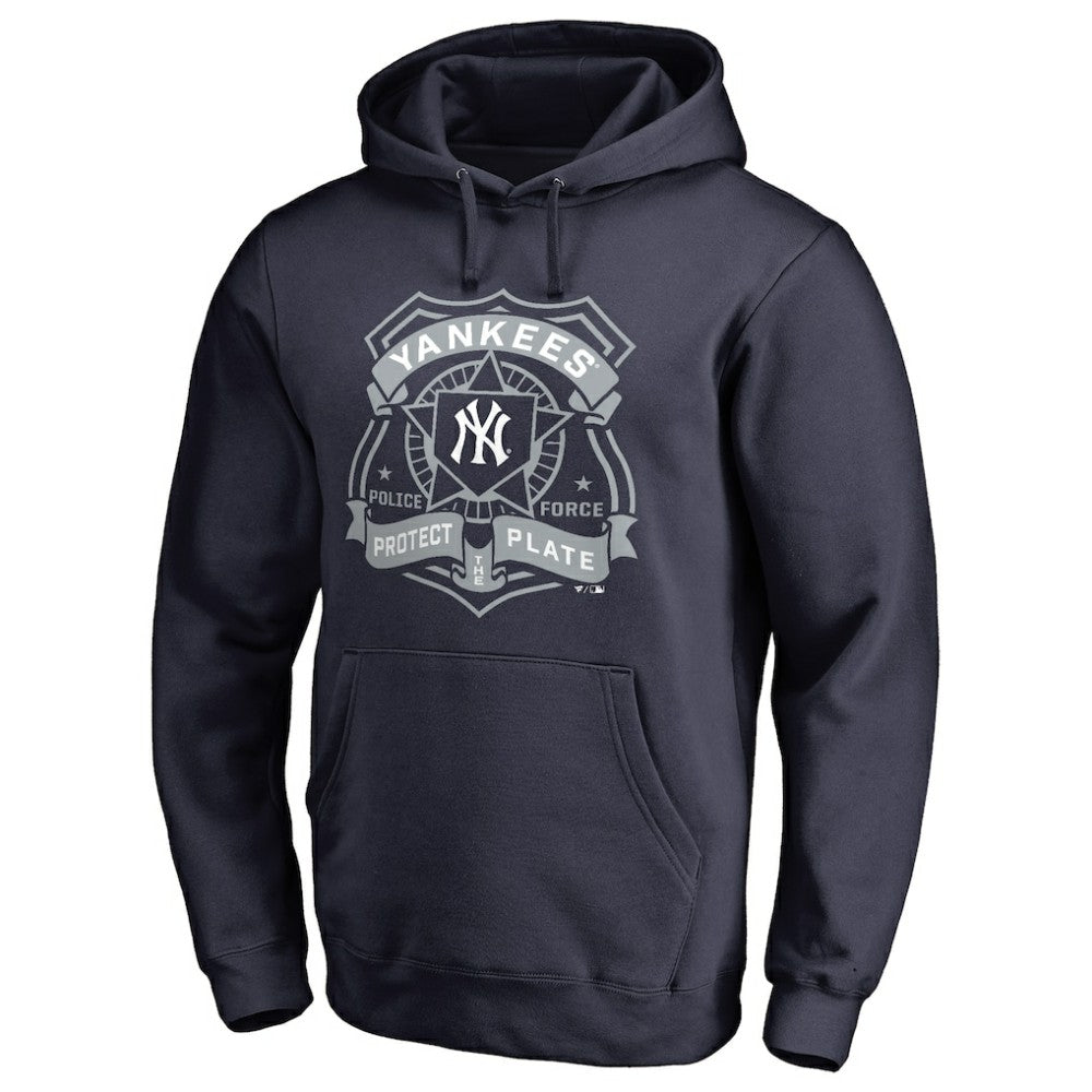 New York Yankees Police Badge Pullover Hoodie - Navy - MLB Discount