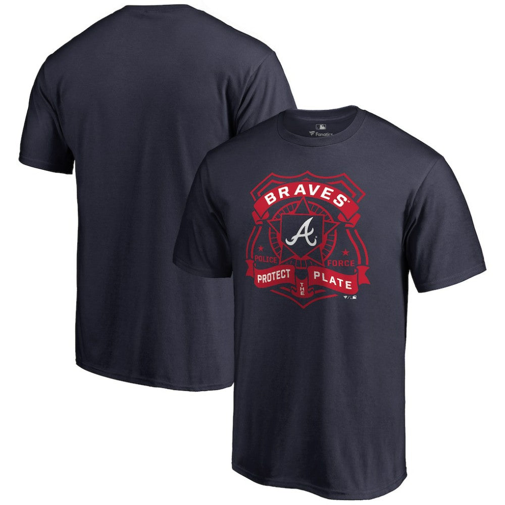 Atlanta Braves Police Badge T-Shirt - Navy - MLB Discount