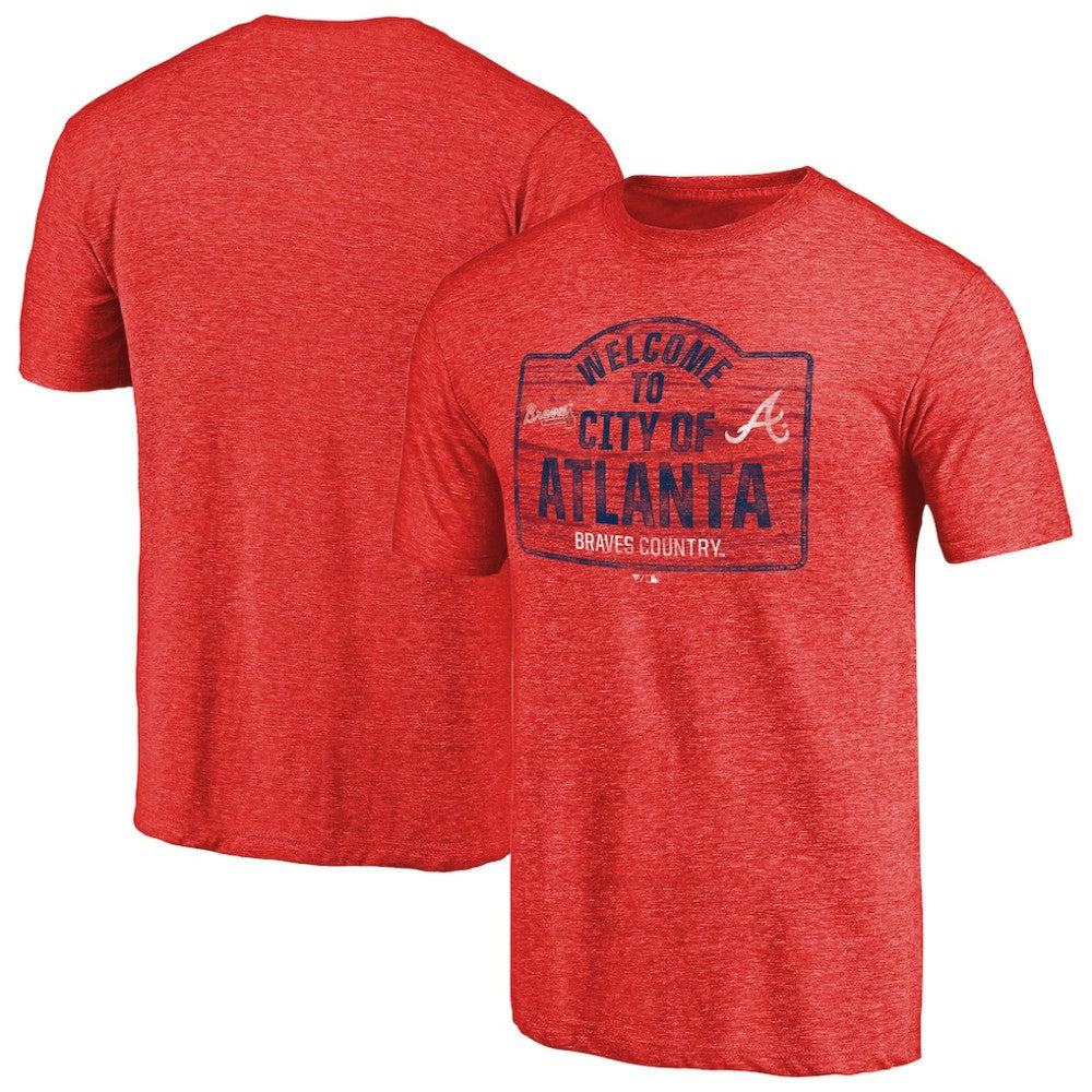 Atlanta Braves Welcome to Atlanta Hometown Tri-Blend T-Shirt - Red - MLB Lifestyle
