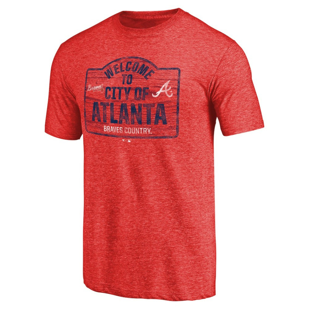 Atlanta Braves Welcome to Atlanta Hometown Tri-Blend T-Shirt - Red - MLB Lifestyle