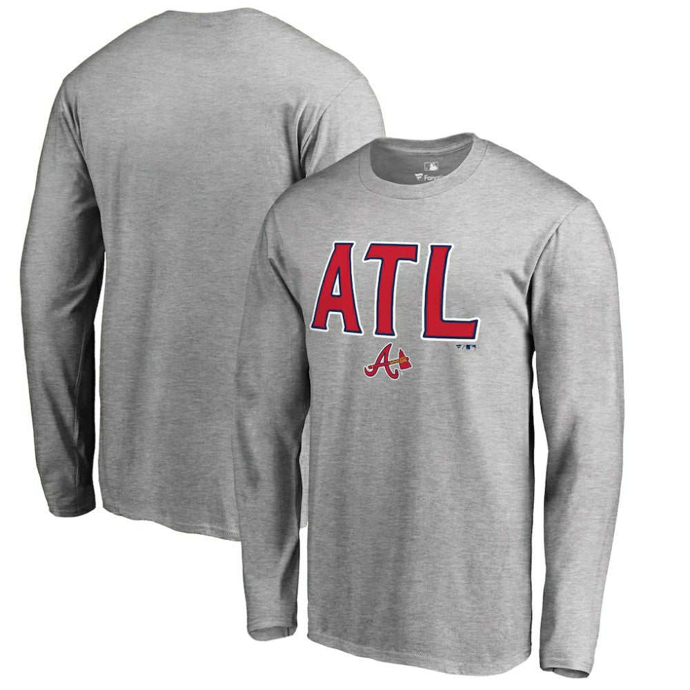 Atlanta Braves ATL Hometown Long Sleeve T-Shirt - Ash - MLB Lifestyle