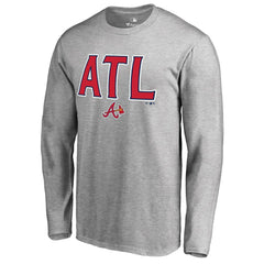 Atlanta Braves ATL Hometown Long Sleeve T-Shirt - Ash - MLB Lifestyle