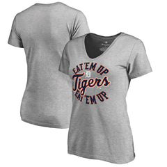 Detroit Tigers Women's Eat Em Up Hometown T-Shirt - Ash - MLB Sale