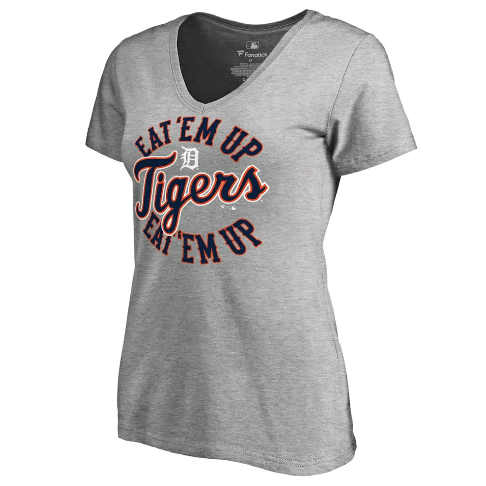 Detroit Tigers Women's Eat Em Up Hometown T-Shirt - Ash - MLB Sale