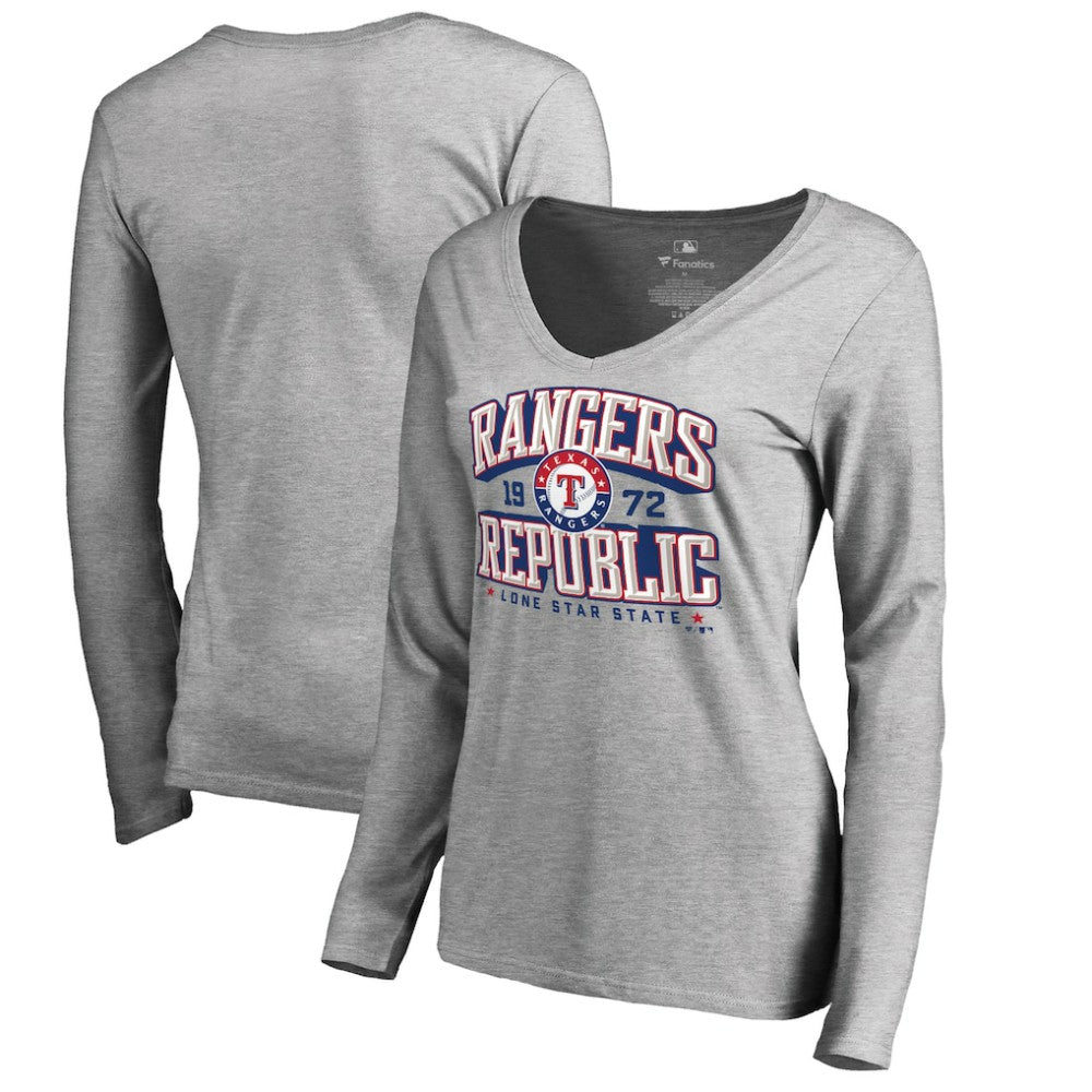 Texas Rangers Women's Rangers Republic Hometown Long Sleeve T-Shirt - Ash - MLB on Sale