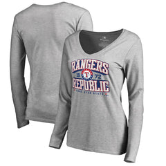 Texas Rangers Women's Rangers Republic Hometown Long Sleeve T-Shirt - Ash - MLB on Sale