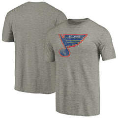 St. Louis Blues Throwback Logo 1987-1989 Tri-Blend T-Shirt - Ash - NHL 2605429