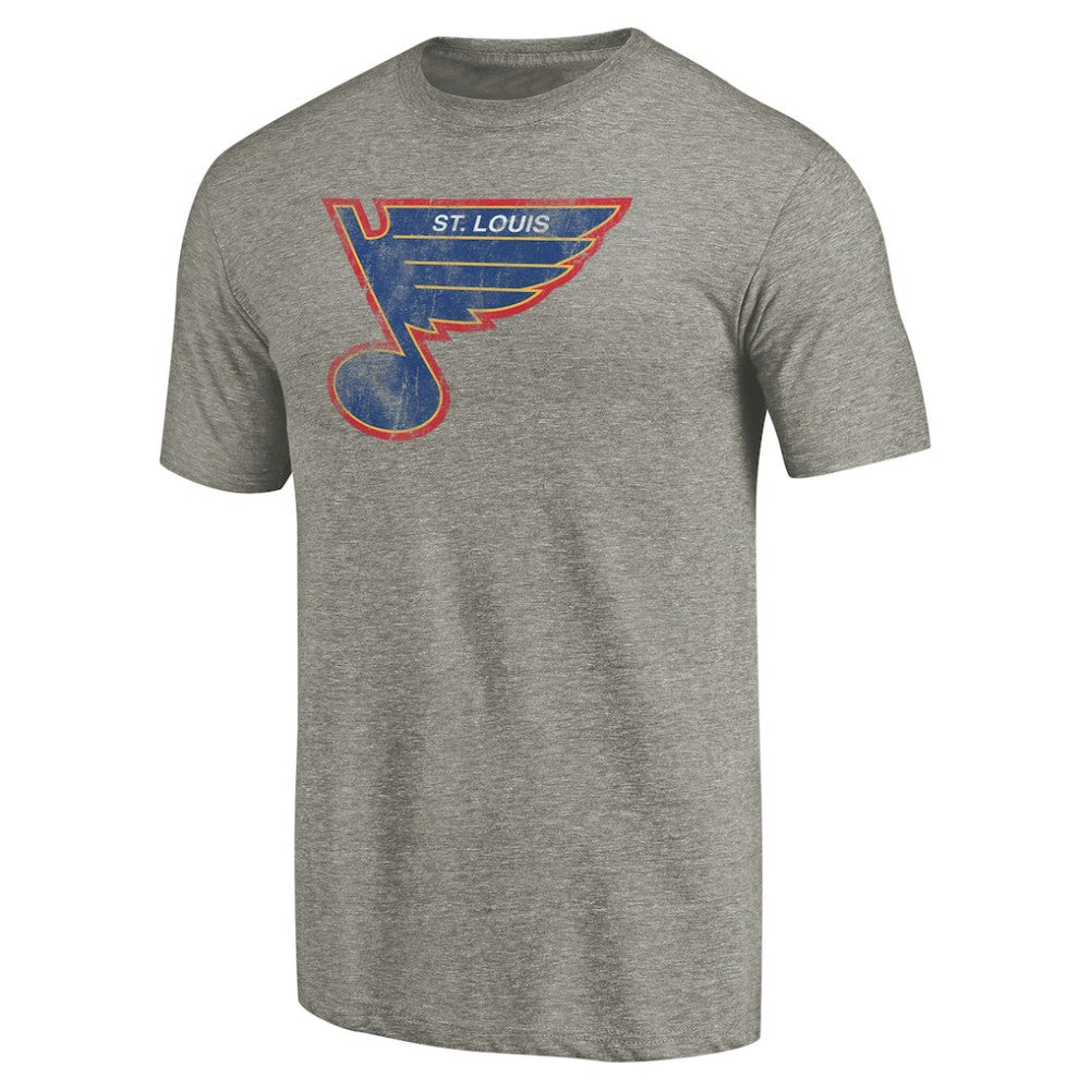 St. Louis Blues Throwback Logo 1987-1989 Tri-Blend T-Shirt - Ash - NHL 2605429