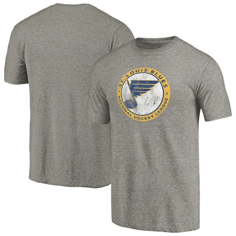 St. Louis Blues Throwback Logo 1970 Tri-Blend T-Shirt - Ash - NHL 2605430