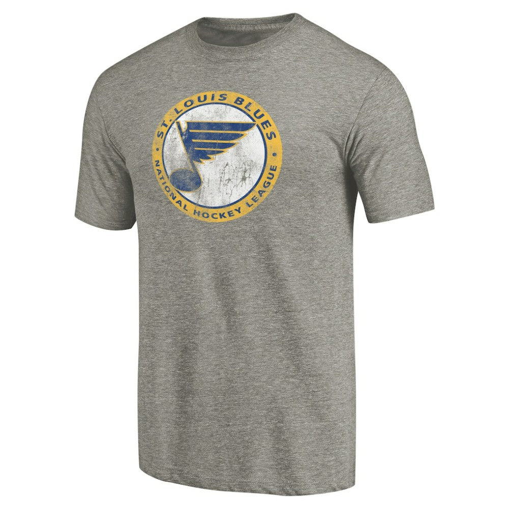 St. Louis Blues Throwback Logo 1970 Tri-Blend T-Shirt - Ash - NHL 2605430