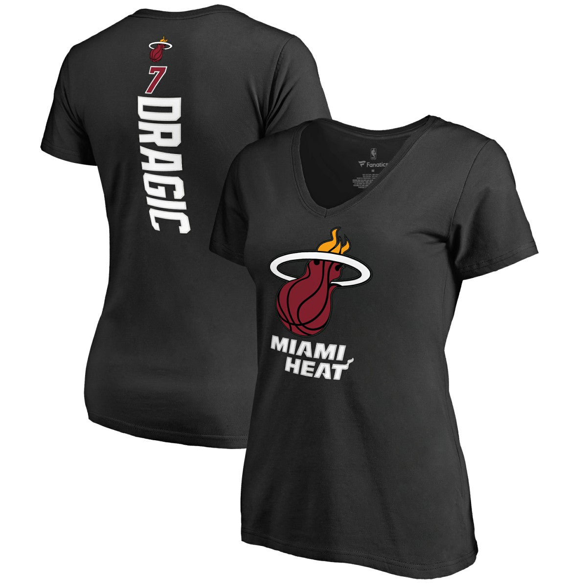 Goran Dragic Miami Heat Women's Backer V-Neck T-Shirt Black