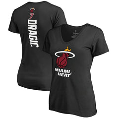 Goran Dragic Miami Heat Women's Backer V-Neck T-Shirt Black