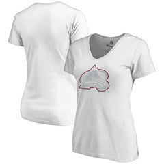 Colorado Avalanche Women's Whiteout V-Neck T-Shirt - White - NHL 2606341