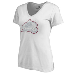 Colorado Avalanche Women's Whiteout V-Neck T-Shirt - White - NHL 2606341