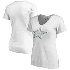 Dallas Stars Women's Whiteout V-Neck T-Shirt - White - NHL 2606343
