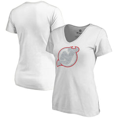 New Jersey Devils Women's Whiteout V-Neck T-Shirt - White - NHL 2606351