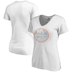 New York Islanders Women's Whiteout V-Neck T-Shirt - White - NHL 2606352