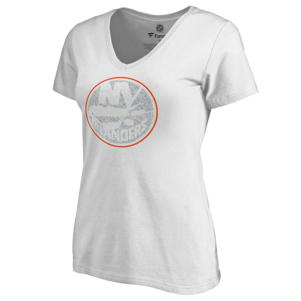 New York Islanders Women's Whiteout V-Neck T-Shirt - White - NHL 2606352