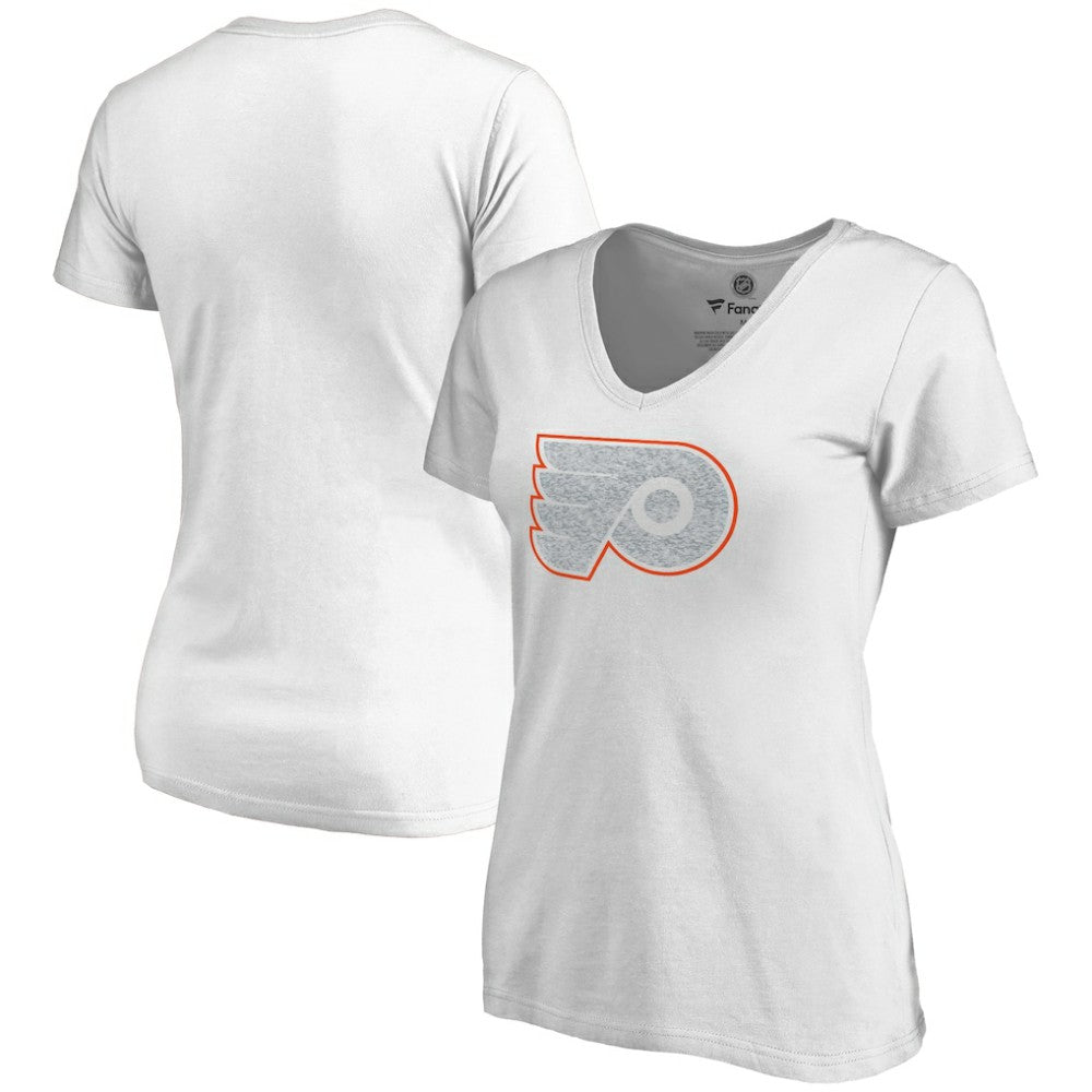 Philadelphia Flyers Women's Whiteout V-Neck T-Shirt - White - NHL 2606356