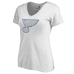 St. Louis Blues Women's Whiteout V-Neck T-Shirt - White - NHL 2606359