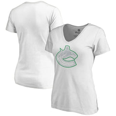 Vancouver Canucks Women's Whiteout V-Neck T-Shirt - White - NHL 2606362