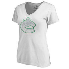 Vancouver Canucks Women's Whiteout V-Neck T-Shirt - White - NHL 2606362