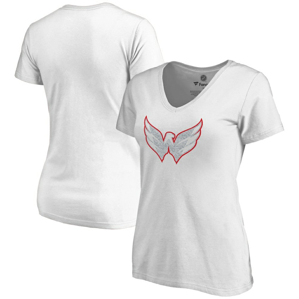 Washington Capitals Women's Whiteout V-Neck T-Shirt - White - NHL 2606363