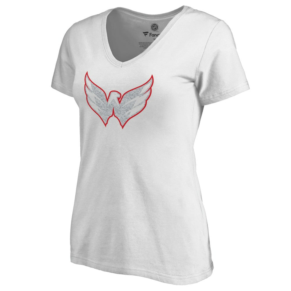 Washington Capitals Women's Whiteout V-Neck T-Shirt - White - NHL 2606363