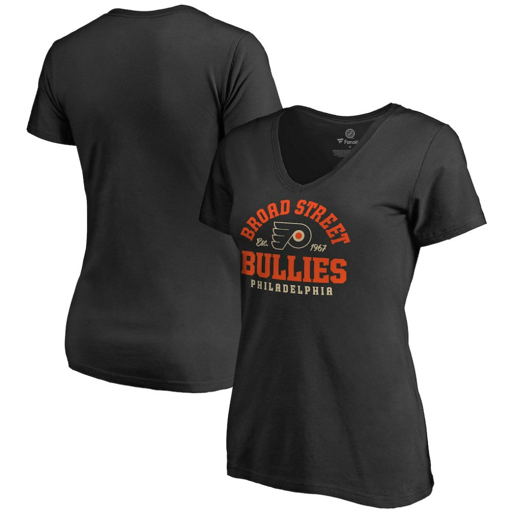 Philadelphia Flyers Women's Hometown Collection Bullies V-Neck T-Shirt - Black - NHL 2606943