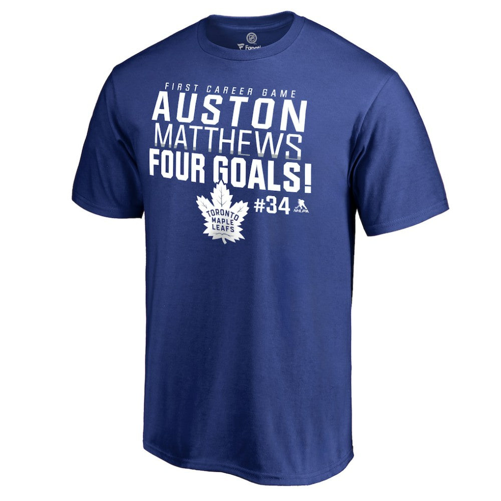 Auston Matthews Toronto Maple Leafs Four Goals T-Shirt - Royal - NHL 2611760