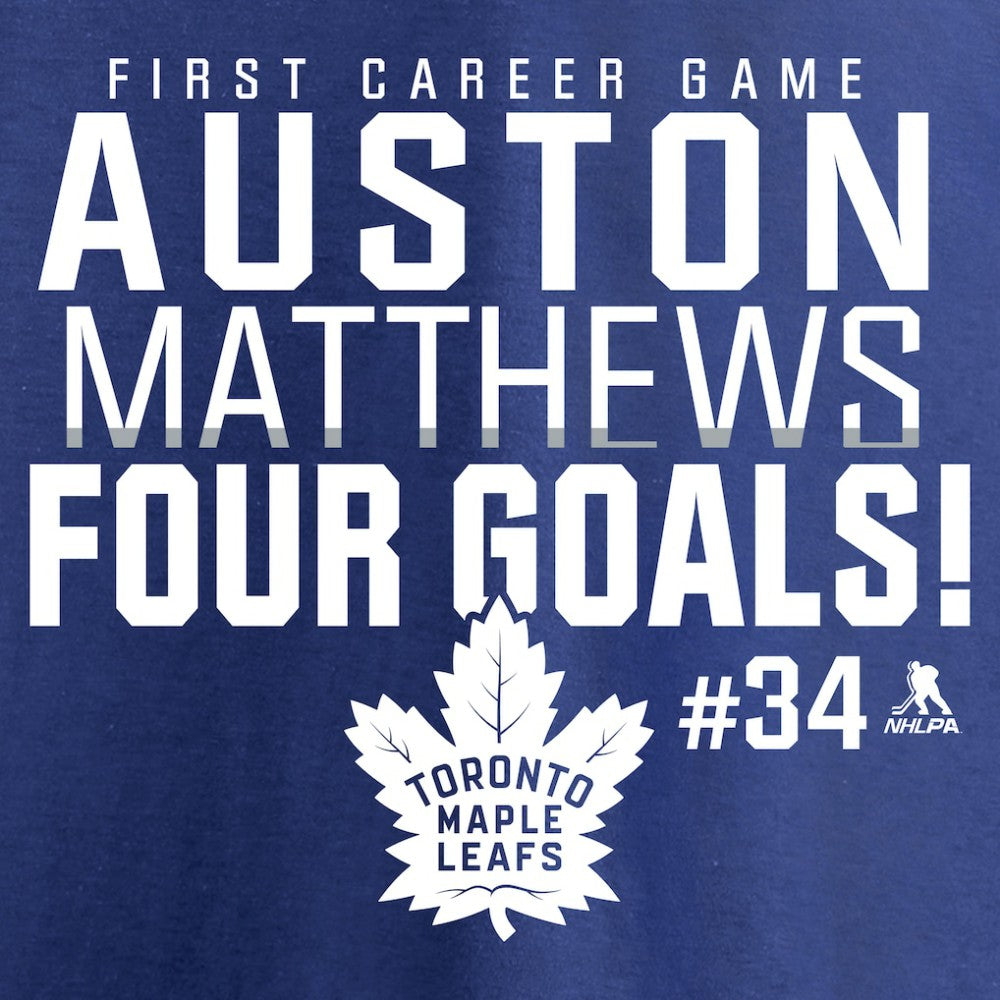 Auston Matthews Toronto Maple Leafs Four Goals T-Shirt - Royal - NHL 2611760