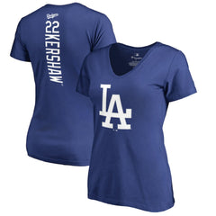 Clayton Kershaw Los Angeles Dodgers Women's Backer Name & Number V-Neck T-Shirt - Royal - MLB on Sale