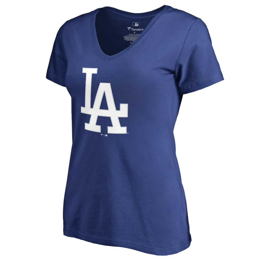 Clayton Kershaw Los Angeles Dodgers Women's Backer Name & Number V-Neck T-Shirt - Royal - MLB on Sale