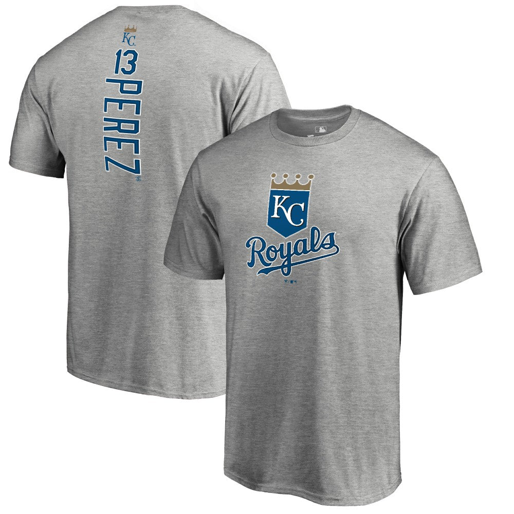Salvador Perez Kansas City Royals Backer T-Shirt - Ash - MLB on Sale