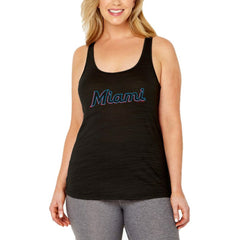 Miami Marlins Soft as a Grape Women's Plus Size Swing for the Fences Racerback Tank Top - Black - MLB Discount