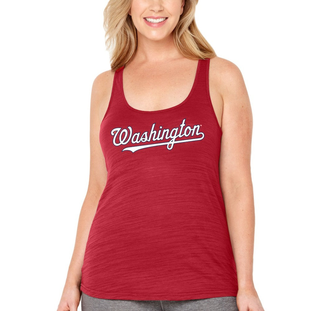 Washington Nationals Soft as a Grape Women's Plus Size Swing for the Fences Racerback Tank Top - Red - MLB Lifestyle