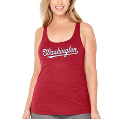 Washington Nationals Soft as a Grape Women's Plus Size Swing for the Fences Racerback Tank Top - Red - MLB Lifestyle