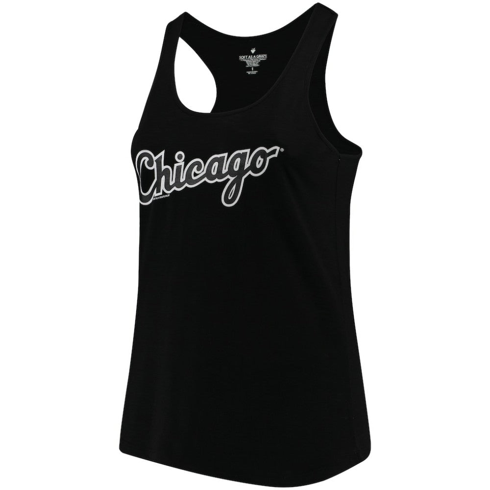 Chicago White Sox Soft as a Grape Women's Plus Size Swing for the Fences Racerback Tank Top - Black - MLB Sale