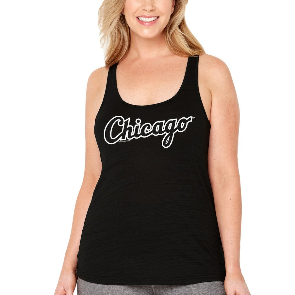 Chicago White Sox Soft as a Grape Women's Plus Size Swing for the Fences Racerback Tank Top - Black - MLB Sale