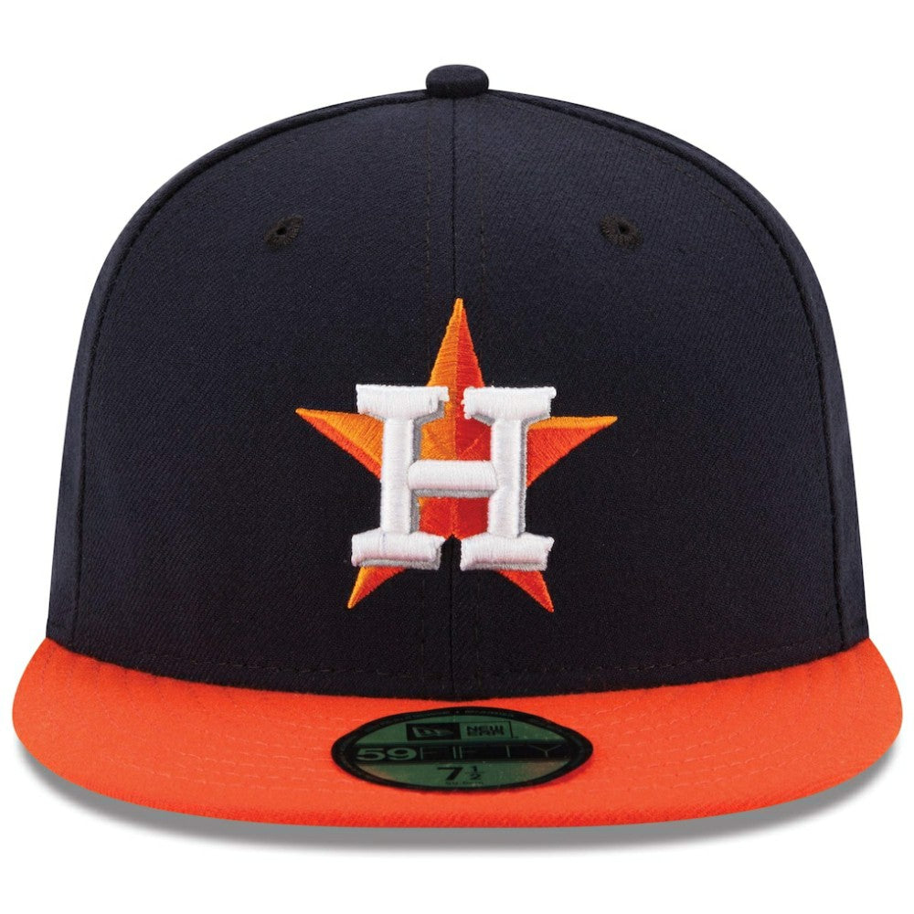 Houston Astros New Era Road Authentic Collection On Field 59FIFTY Performance Fitted Hat - Navy/Orange - New Era Sale