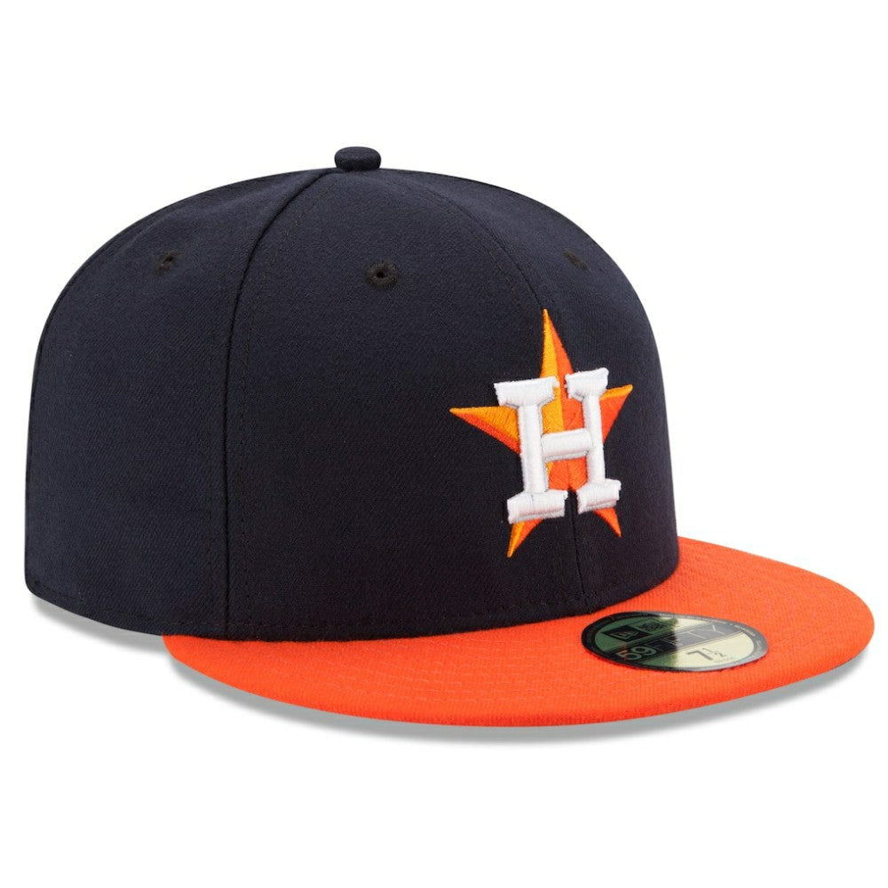 Houston Astros New Era Road Authentic Collection On Field 59FIFTY Performance Fitted Hat - Navy/Orange - New Era Sale