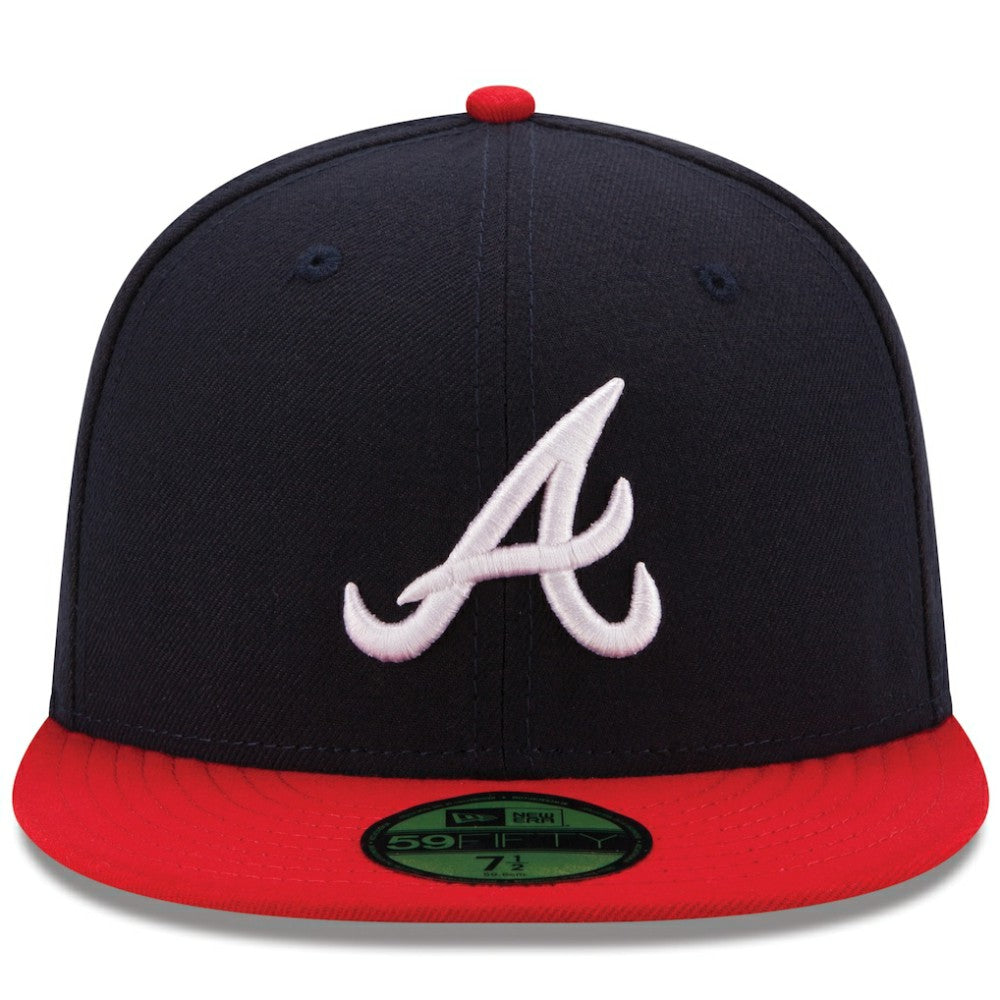 Atlanta Braves New Era Home Authentic Collection On-Field 59FIFTY Fitted Hat - Navy/Red - New Era Discount