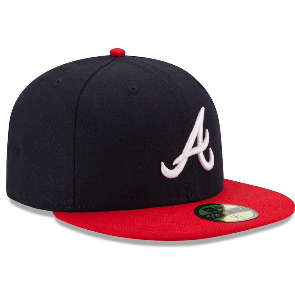Atlanta Braves New Era Home Authentic Collection On-Field 59FIFTY Fitted Hat - Navy/Red - New Era Discount