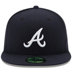 Atlanta Braves New Era Road Authentic Collection On-Field 59FIFTY Fitted Hat - Navy - New Era on Sale
