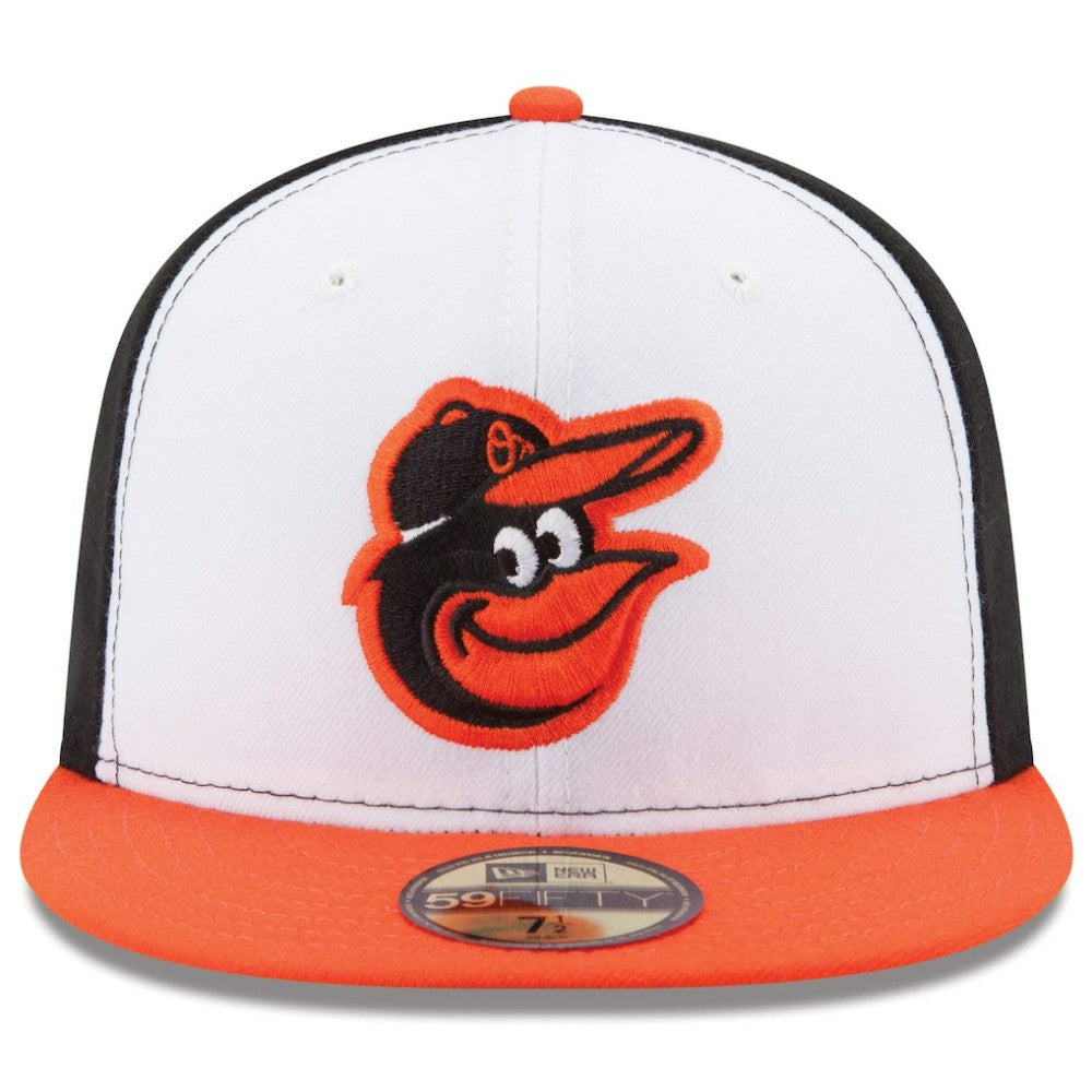 Baltimore Orioles New Era Home Authentic Collection On-Field 59FIFTY Fitted Hat - White/Orange - New Era Discount